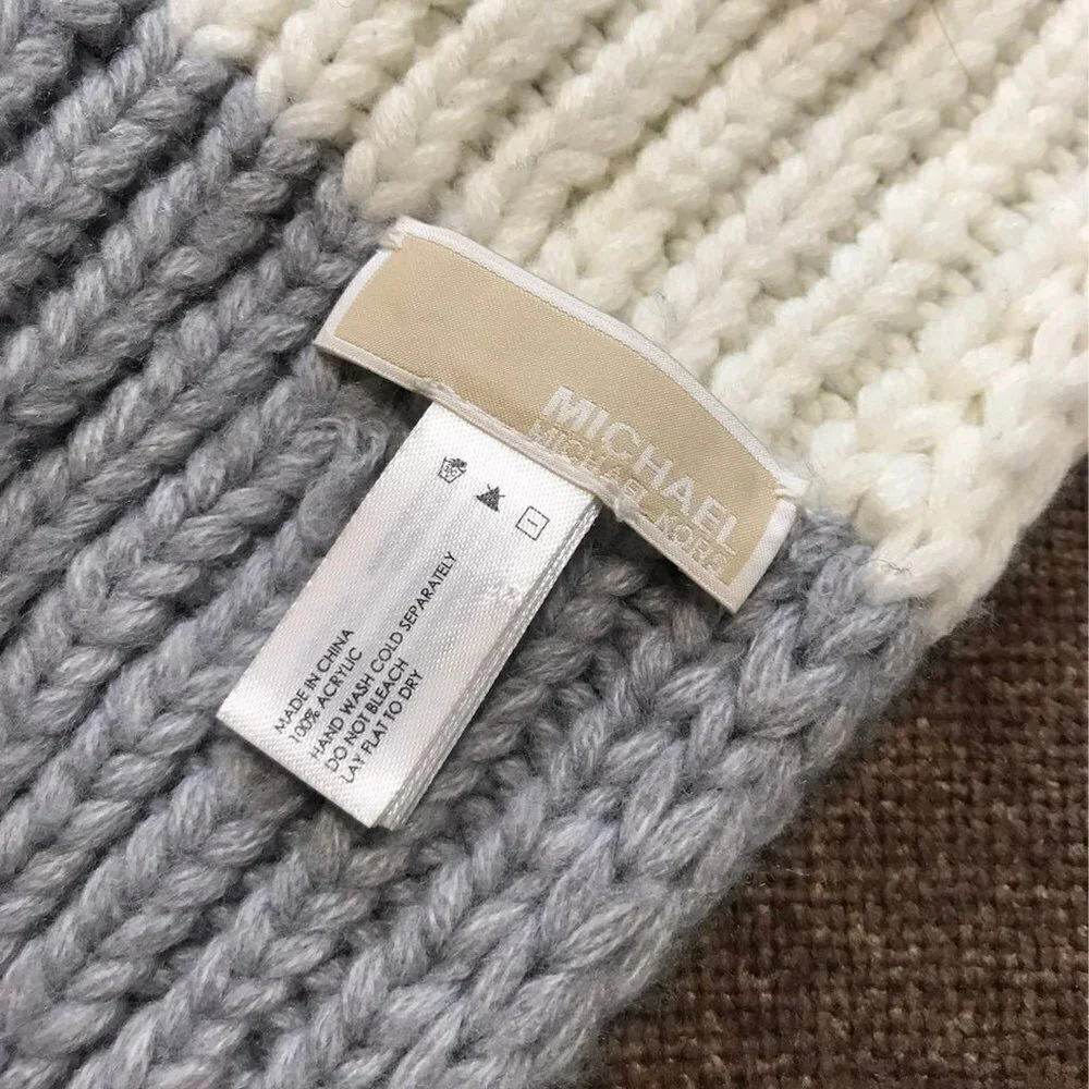 MICHAEL by Michael Kors Infinity Scarf - gray, charcoal, cream